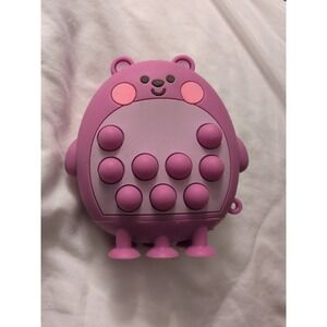 VIVITAR Bubble Pop Light Up Fidget Sensory Toy Pink Bear Figure Works Used